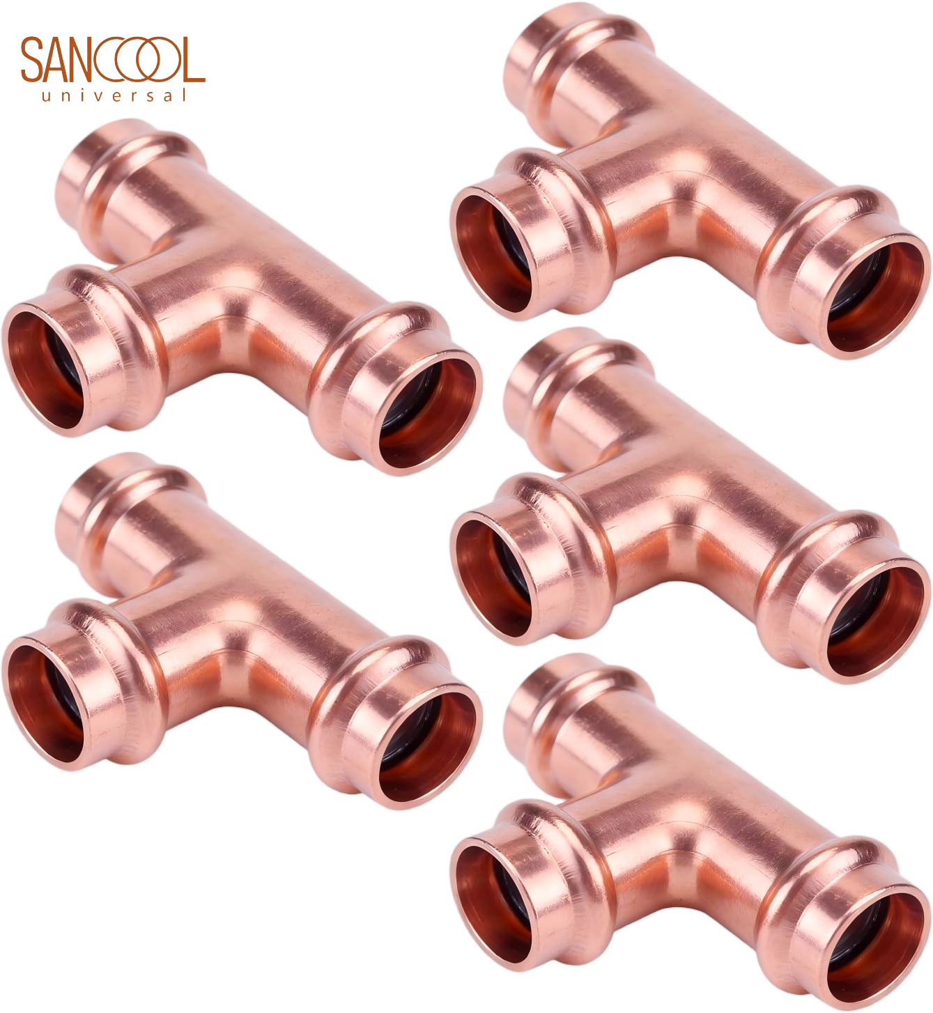 XUMAI Copper Press Fit Tee Fitting | For Copper Tube Connection - Image 2
